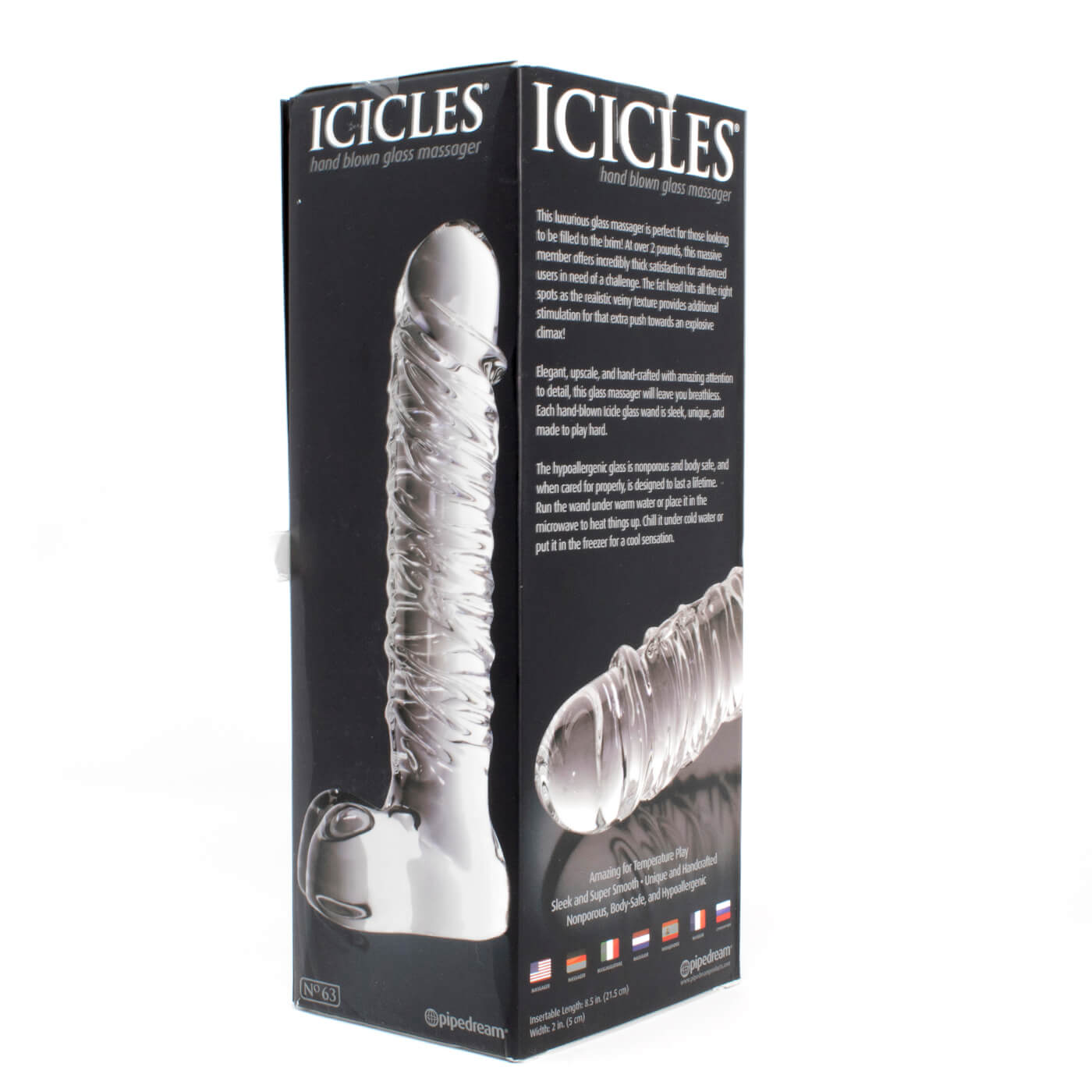 Icicles No. 63 Textured Swirly Glass Dildo