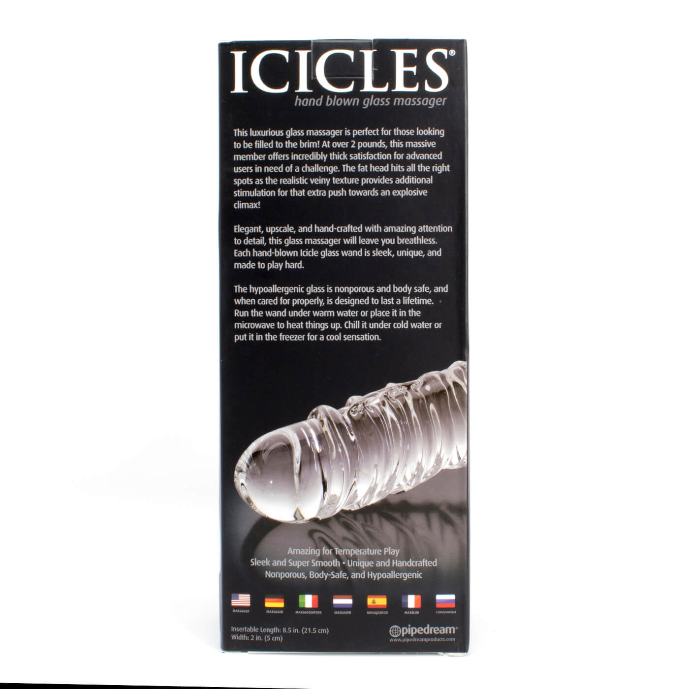Icicles No. 63 Textured Swirly Glass Dildo