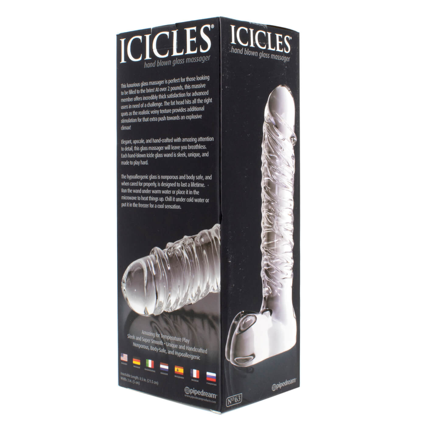 Icicles No. 63 Textured Swirly Glass Dildo