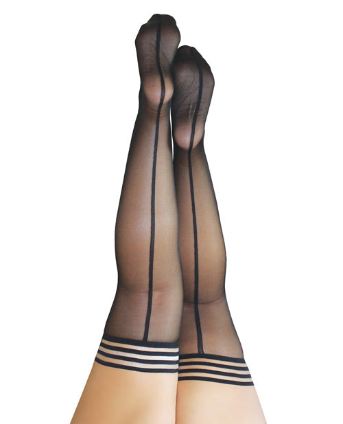 Kix'ies Lois Thigh High w/Black Seam Black D