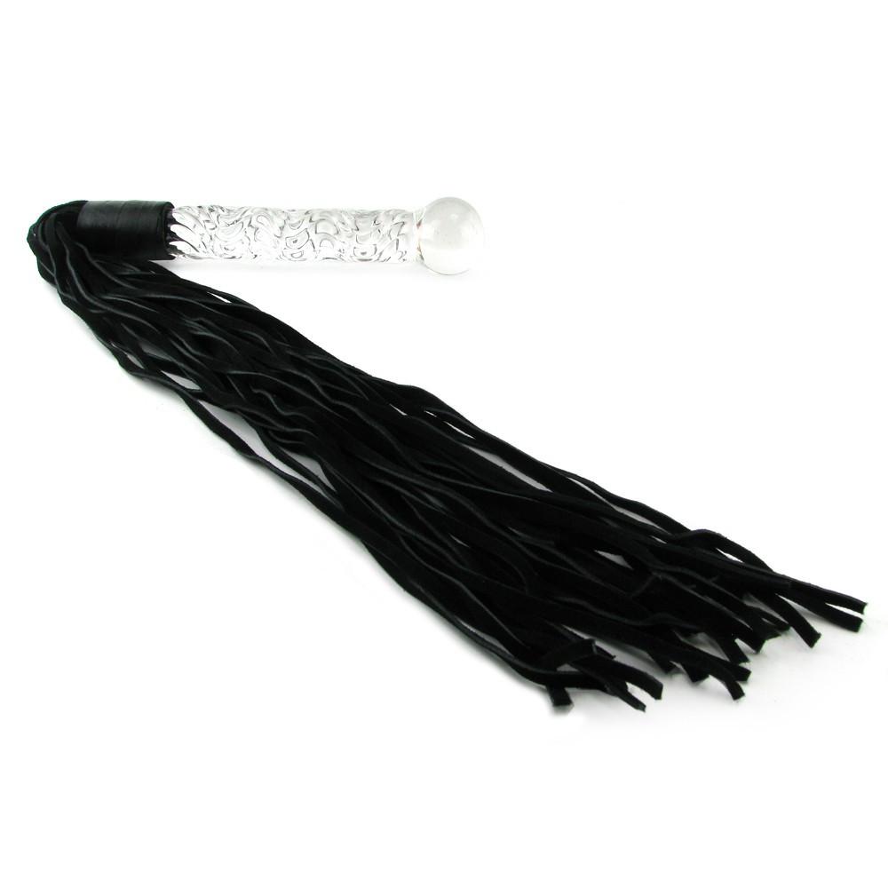 Icicles No 38 'Cat-O-Nine' Leather Whip And Glass Dildo Handle