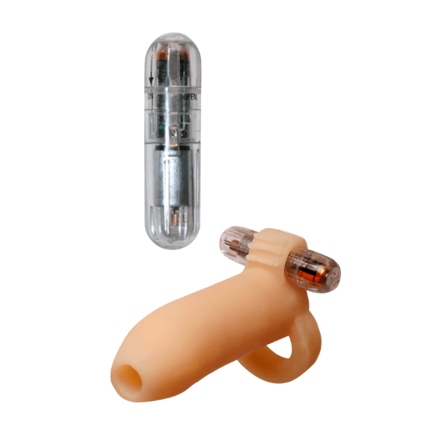 Real Feel Penis Enhancer With Mini Vibrator