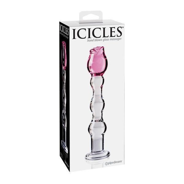 Icicles No 12 Rose Tip 7 Inch Glass Dildo