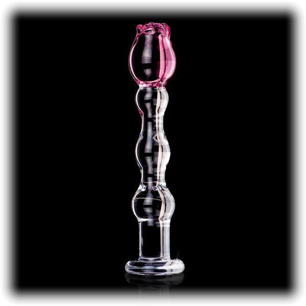 Icicles No 12 Rose Tip 7 Inch Glass Dildo