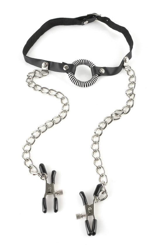 Fetish Fantasy Series O-Ring Gag Nipple Clamps