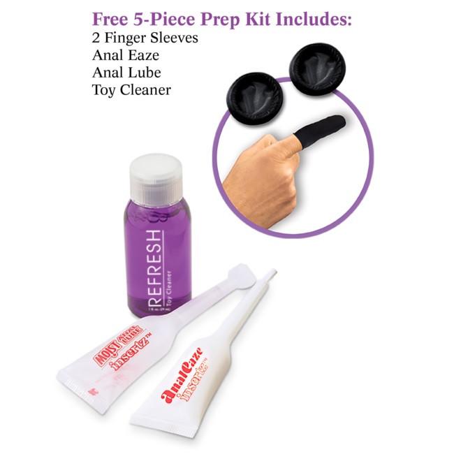 'Mega' Huge Anal Plug in Black Silicone + Free Anal Prep Kit!