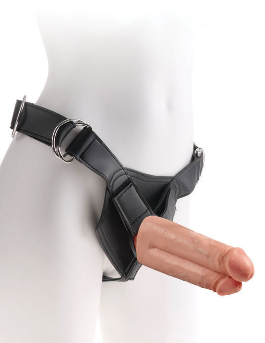 Strap-On Harness w/ 7" Two Cocks One Hole