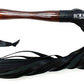 Rouge Garments Wooden Handle Black Leather Flogger