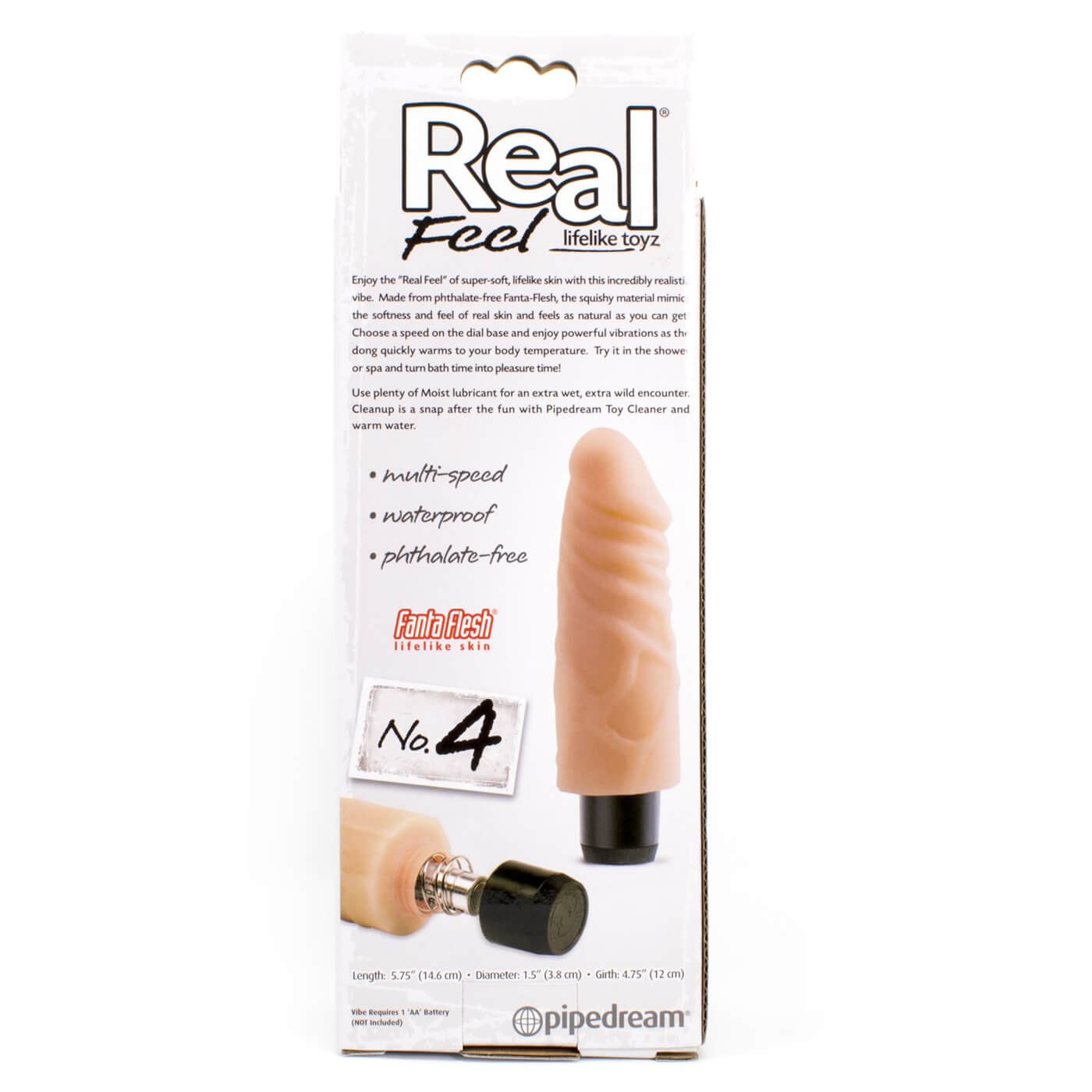Real Feel No.4 Vibrating 6 Inch Realistic Dildo