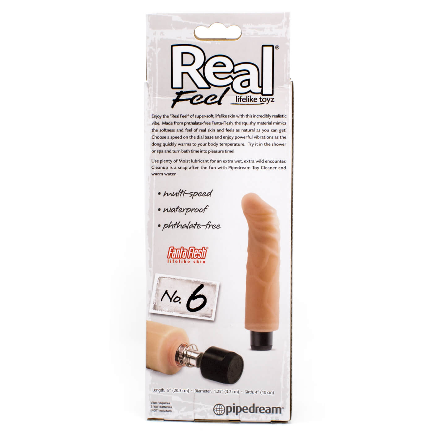 Real Feel No.6 Realstic 8 Inch G-Spot Dildo Vibrator