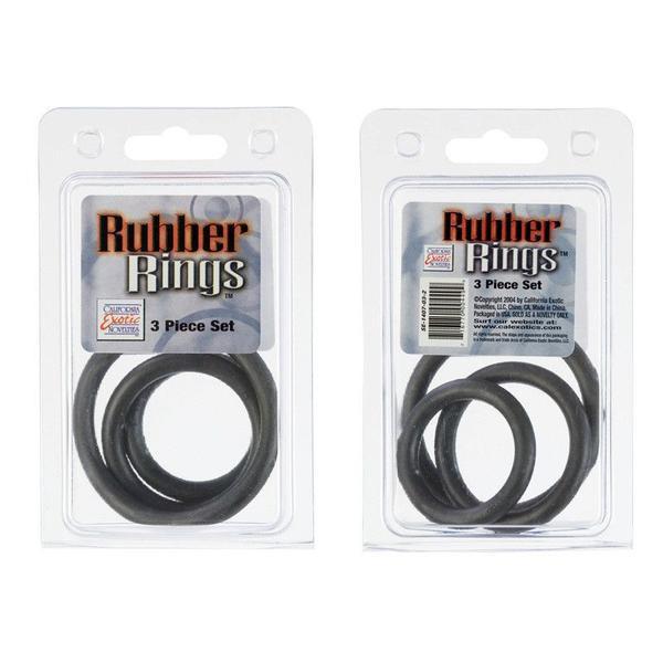 Rubber Cock Rings 3 Piece Set