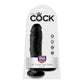 King Cock Ultra Realistic 8 Inch Black Suction Cup Dildo With Balls