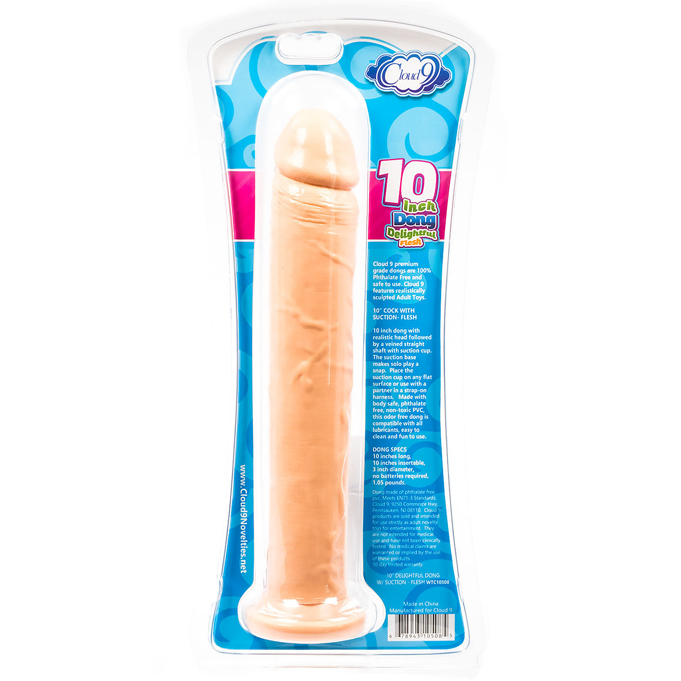 Dong W/Suction Cup Smooth 10 Inch Dildo
