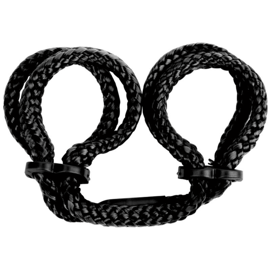 Japanese Silk Love Rope Wrist Cuffs in Black