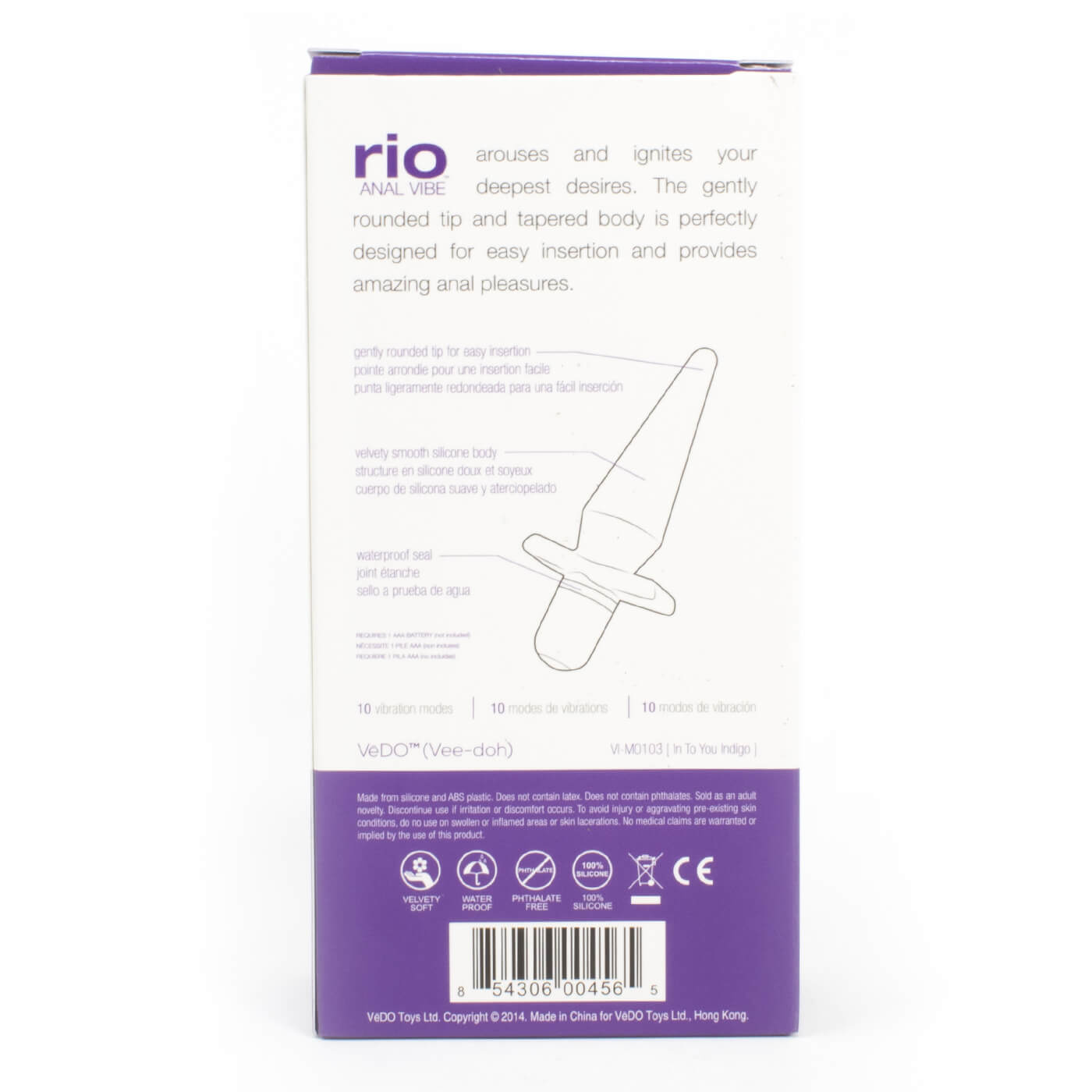 Vedo Rio Extra Quiet 10 Function Powerful Anal Vibrator
