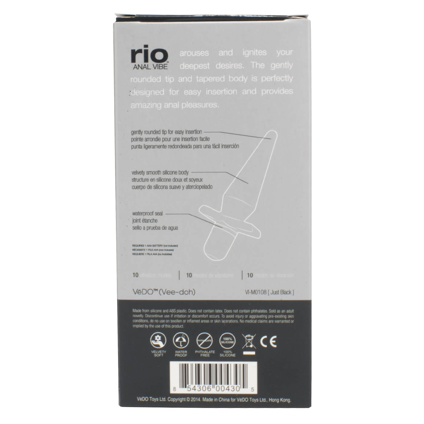 Vedo Rio Extra Quiet 10 Function Powerful Anal Vibrator