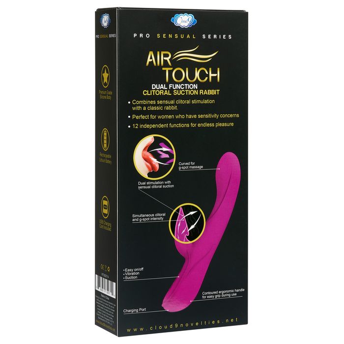 Cloud 9 Pro Sensual Air Touch 12 Function USB Rechargeable Quiet Rabbit Vibrator