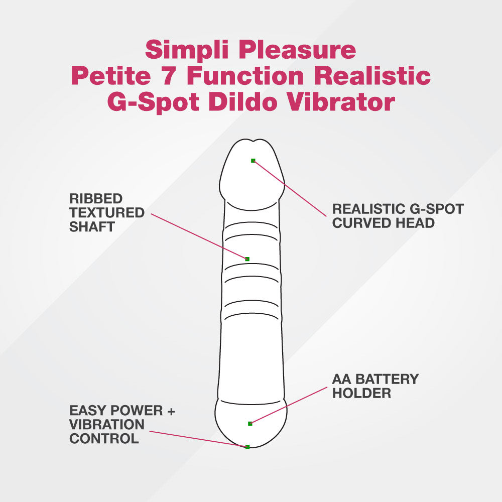 Simpli Pleasure Petite 7 Function Realistic G-Spot Dildo Vibrator