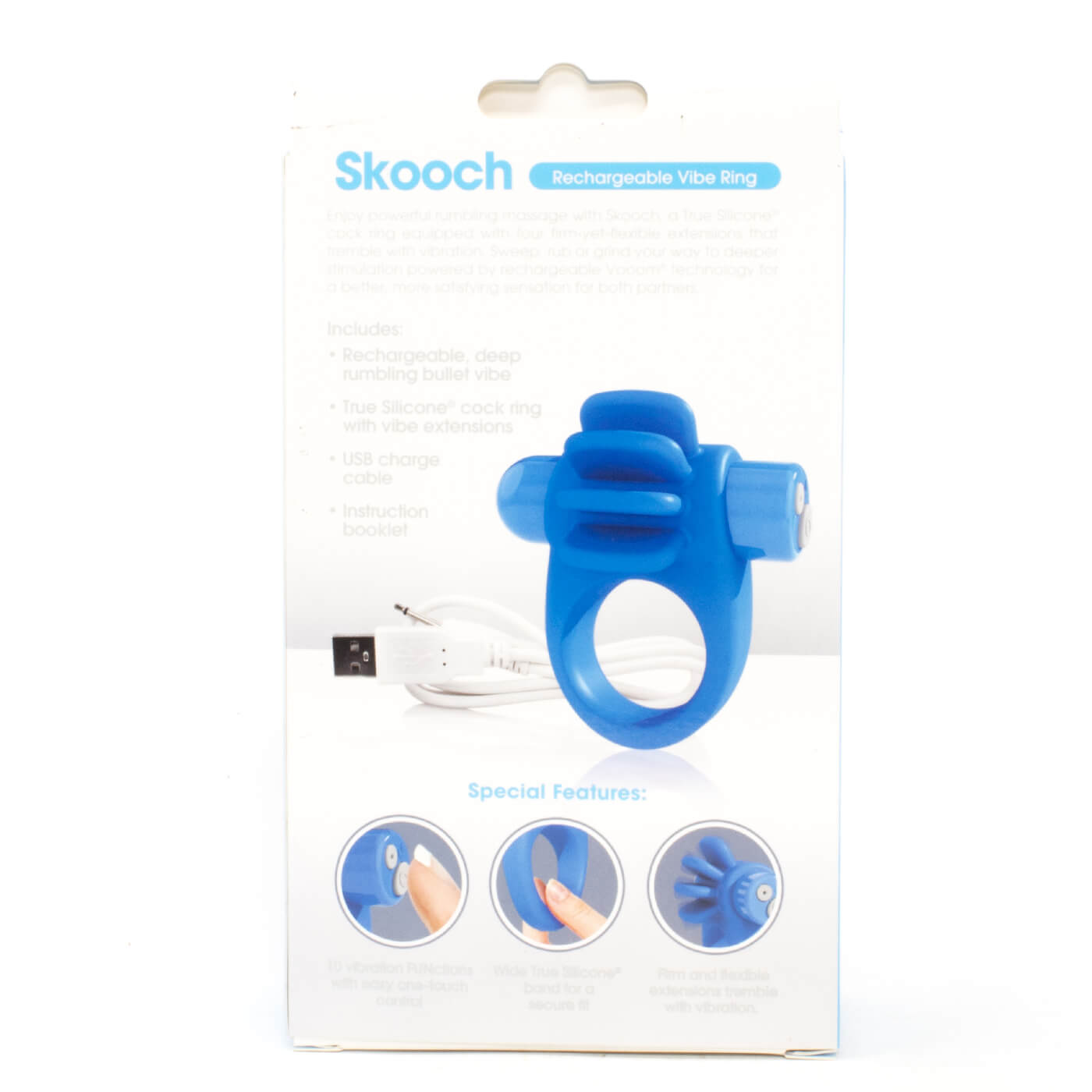 Screaming O Charged Skooch Ring 10 Function Rechargeable Vibrating Cock Ring