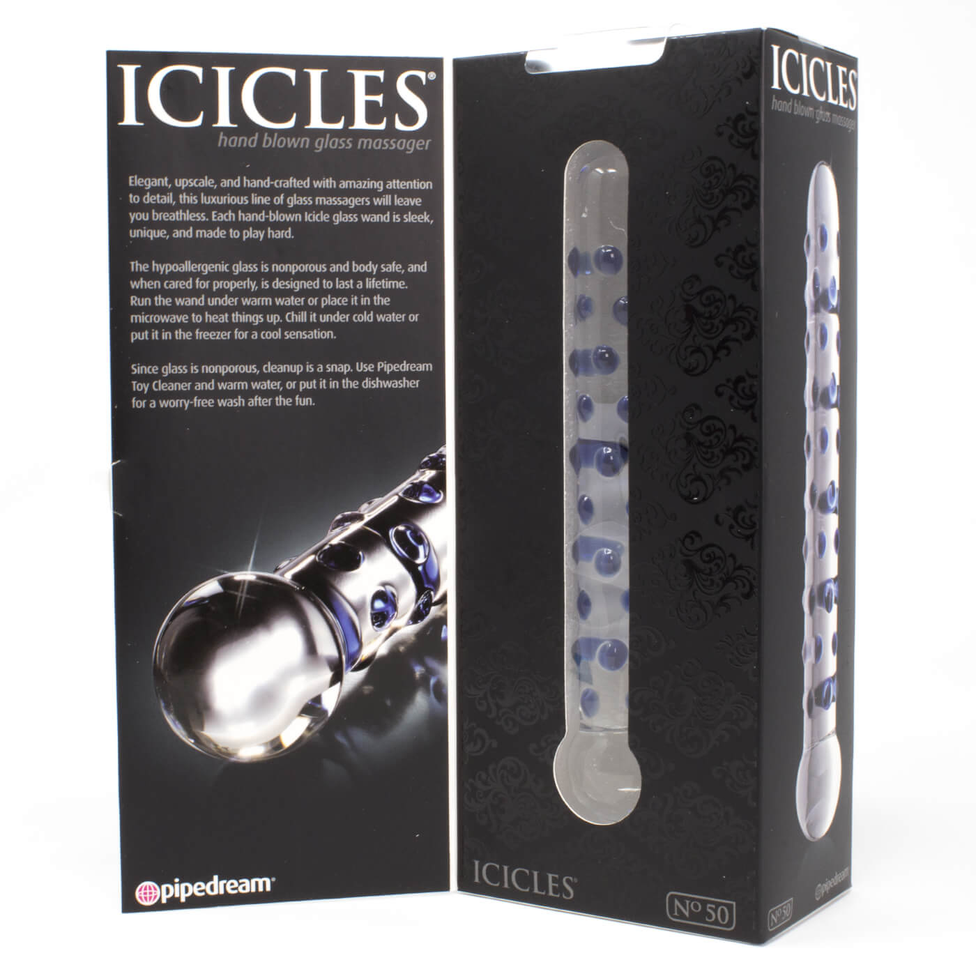 Icicles No. 50 Blissfully Bumpy Smooth Glass Dildo