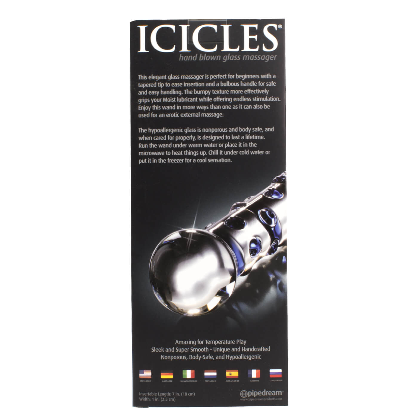 Icicles No. 50 Blissfully Bumpy Smooth Glass Dildo