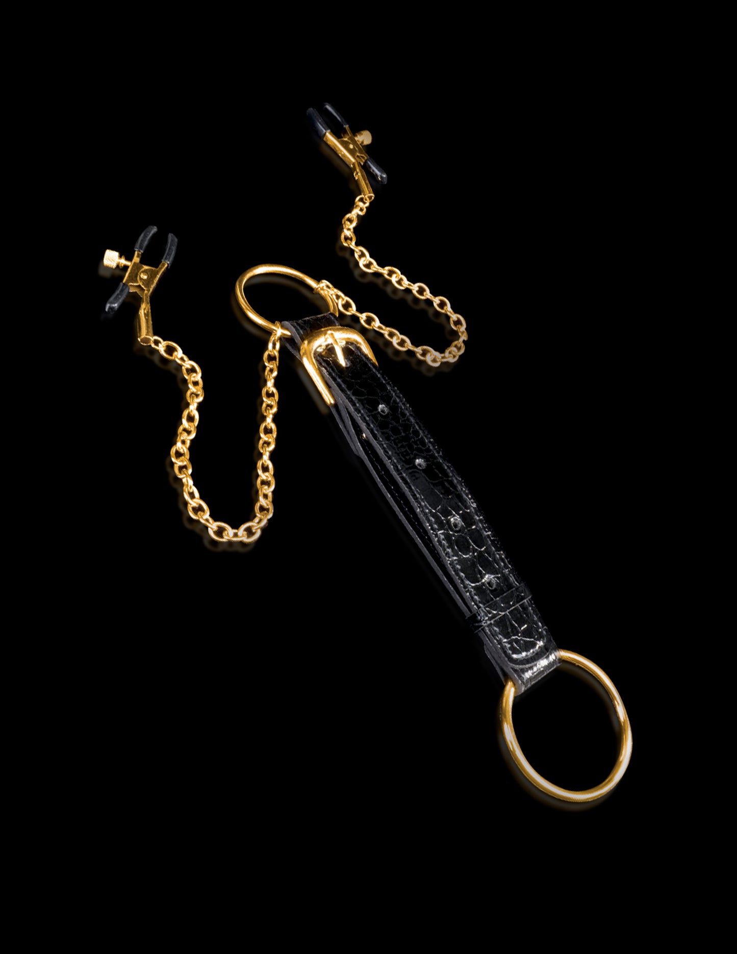 Fetish Fantasy Gold Cockring & Clamps