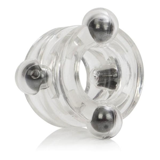 Magnetic Power Double Cock Ring in Clear and Blue