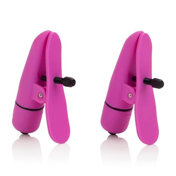 Nipplettes Vibrating Nipple Clamps in Pink