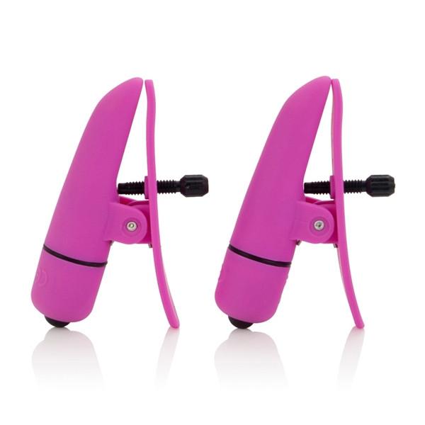 Nipplettes Vibrating Nipple Clamps in Pink