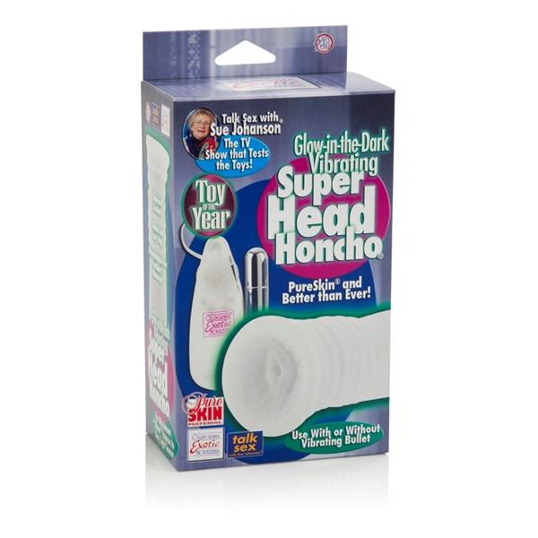 Sue Johansn Vibrating Glow Super Head Honcho Masturbator Sleeve