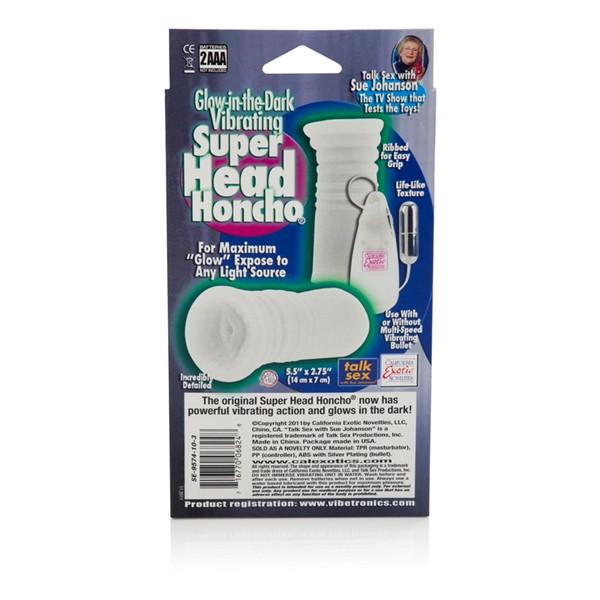 Sue Johansn Vibrating Glow Super Head Honcho Masturbator Sleeve